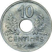 France 10 Centimes Grain Sprigs 1941 KM# 898.1 10 CENTIMES 1941 coin reverse France 10 Centimes Grain Sprigs 1941 KM# 898.1 10 CENTIMES 1941 coin reverse