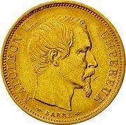 France 10 Francs Napoleon III 1854 A KM# 784.2 NAPOLEON III EMPEREUR BARRE coin obverse France 10 Francs Napoleon III 1854 A KM# 784.2 NAPOLEON III EMPEREUR BARRE coin obverse