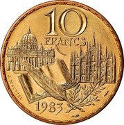 France 10 Francs 200th Anniversary of the Birth of Stendhal 1983 KM# 953 10 FRANCS 1983 J. MAUVIEL coin reverse France 10 Francs 200th Anniversary of the Birth of Stendhal 1983 KM# 953 10 FRANCS 1983 J. MAUVIEL coin reverse