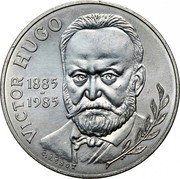 France 10 Francs Victor Hugo 1985 Proof KM# 956b VICTOR HUGO 1885 - 1985 C. LESOT coin reverse France 10 Francs Victor Hugo 1985 Proof KM# 956b VICTOR HUGO 1885 - 1985 C. LESOT coin reverse