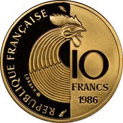 France 10 Francs Robert Schuman 1986 Proof KM# 958c RÉPUBLIQUE FRANÇAISE 10 FRANCS 1986 LOBBAN coin obverse France 10 Francs Robert Schuman 1986 Proof KM# 958c RÉPUBLIQUE FRANÇAISE 10 FRANCS 1986 LOBBAN coin obverse