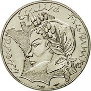 France 10 Francs Jimenez 1986 Recalled and melted, no longer legal tender KM# 959 LIBERTÉ EGALITÉ FRATERNITÉ coin reverse France 10 Francs Jimenez 1986 Recalled and melted, no longer legal tender KM# 959 LIBERTÉ EGALITÉ FRATERNITÉ coin reverse