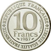 France 10 Francs Hugues Capet 1987 KM# 961 REPUBLIQUE FRANÇAISE LIBERTE EGALITE FRATERNITE 10 FRANCS 1987 G.BALDRATI coin obverse France 10 Francs Hugues Capet 1987 KM# 961 REPUBLIQUE FRANÇAISE LIBERTE EGALITE FRATERNITE 10 FRANCS 1987 G.BALDRATI coin obverse