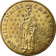 France 10 Francs Millennium of King Capet and France 1987 KM# 961d MILLENAIRE CAPETIEN 987 1987 coin reverse France 10 Francs Millennium of King Capet and France 1987 KM# 961d MILLENAIRE CAPETIEN 987 1987 coin reverse