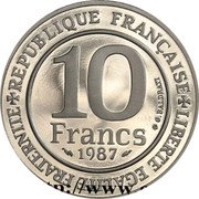 France 10 Francs Hugues Capet 1987 Proof KM# 961c REPUBLIQUE FRANCAISE LIBERTE EGALITE FRATERNITE 10 FRANCS 1987 G. BALDRATI coin obverse France 10 Francs Hugues Capet 1987 Proof KM# 961c REPUBLIQUE FRANCAISE LIBERTE EGALITE FRATERNITE 10 FRANCS 1987 G. BALDRATI coin obverse