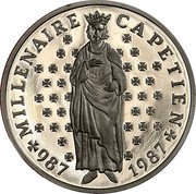 France 10 Francs Hugues Capet 1987 Proof KM# 961c MILLENAIRE CAPETIEN 987 1987 coin reverse France 10 Francs Hugues Capet 1987 Proof KM# 961c MILLENAIRE CAPETIEN 987 1987 coin reverse