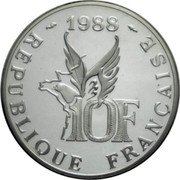 France 10 Francs 100th Anniversary of Birth of Roland Garros 1988 Proof KM# 965b 1988 10F RÉPUBLIQUE FRANÇAISE coin obverse France 10 Francs 100th Anniversary of Birth of Roland Garros 1988 Proof KM# 965b 1988 10F RÉPUBLIQUE FRANÇAISE coin obverse