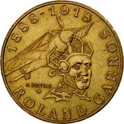 France 10 Francs 100th Anniversary of Birth of Roland Garros 1988 Proof KM# 965c 1888 - 1918 ROLAND GARROS H. DUETTHE coin reverse France 10 Francs 100th Anniversary of Birth of Roland Garros 1988 Proof KM# 965c 1888 - 1918 ROLAND GARROS H. DUETTHE coin reverse