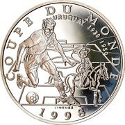 France 10 Francs FIFA World Cup 1996 Proof KM# 1166 COUPE DU MONDE URUGUAY 1930 1958 1998 coin reverse France 10 Francs FIFA World Cup 1996 Proof KM# 1166 COUPE DU MONDE URUGUAY 1930 1958 1998 coin reverse