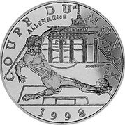 France 10 Francs FIFA World Cup. Germany 1997 Proof KM# 1164 COUPE DU MONDE ALLEMAGNE 1954 1974 1990 1998 coin reverse France 10 Francs FIFA World Cup. Germany 1997 Proof KM# 1164 COUPE DU MONDE ALLEMAGNE 1954 1974 1990 1998 coin reverse