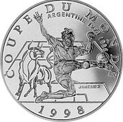 France 10 Francs FIFA World Cup 1997 Proof KM# 1161 COUPE DU MONDE ARGENTINE 1978 1986 1998 JIMENEZ coin reverse France 10 Francs FIFA World Cup 1997 Proof KM# 1161 COUPE DU MONDE ARGENTINE 1978 1986 1998 JIMENEZ coin reverse