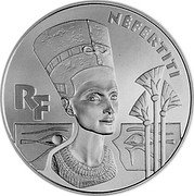 France 10 Francs Treasures of the Nile. Nefertiti 1998 Proof KM# 1206 RF NEFERTITI coin obverse