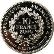 France 10 Francs Parisii Stater 2000 Proof KM# 1229 RÉPUBLIQUE FRANÇAISE LIBERTÉ-ÉGALITÉ-FRATERNITÉ 10 FRANCS 2000 coin obverse France 10 Francs Parisii Stater 2000 Proof KM# 1229 RÉPUBLIQUE FRANÇAISE LIBERTÉ-ÉGALITÉ-FRATERNITÉ 10 FRANCS 2000 coin obverse