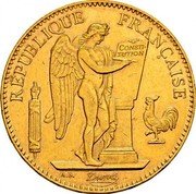 France 100 Francs Genius of Liberty 1881 A KM# 832 RÉPUBLIQUE FRANÇAISE CONSTITUTION A. B. DUPRÉ coin obverse France 100 Francs Genius of Liberty 1881 A KM# 832 RÉPUBLIQUE FRANÇAISE CONSTITUTION A. B. DUPRÉ coin obverse