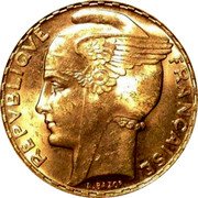 France 100 Francs Bazor 1935 KM# 880 REPVBLIQUE FRANÇAISE L. BAZOR coin obverse France 100 Francs Bazor 1935 KM# 880 REPVBLIQUE FRANÇAISE L. BAZOR coin obverse