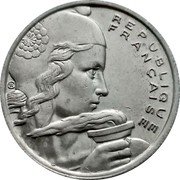France 100 Francs Liberty and Torch 1958 B KM# 919.2 REPUBLIQUE FRANÇAISE CR coin obverse France 100 Francs Liberty and Torch 1958 B KM# 919.2 REPUBLIQUE FRANÇAISE CR coin obverse