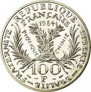 France 100 Francs Marie Curie 1984 KM# 955 REPUBLIQUE FRANÇAISE LIBERTE-EGALITE-FRATERNITE 1984 PHYSIQUE CHIMIE 100 F coin obverse France 100 Francs Marie Curie 1984 KM# 955 REPUBLIQUE FRANÇAISE LIBERTE-EGALITE-FRATERNITE 1984 PHYSIQUE CHIMIE 100 F coin obverse