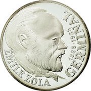 France 100 Francs Emile Zola Germinal 1985 Proof KM# 957a 1885-1985 EMILE ZOLA GERMINAL coin reverse France 100 Francs Emile Zola Germinal 1985 Proof KM# 957a 1885-1985 EMILE ZOLA GERMINAL coin reverse