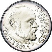France 100 Francs Germinal 1985 Proof KM# 957 EMILE ZOLA 1885 1985 GERMINAL coin reverse France 100 Francs Germinal 1985 Proof KM# 957 EMILE ZOLA 1885 1985 GERMINAL coin reverse