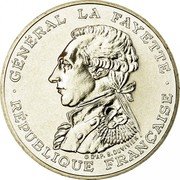 France 100 Francs La Fayette 1987 KM# 962 GÉNÉRAL LA FAYETTE D'AP B. DUVIVIER RÉPUBLIQUE FRANÇAISE coin obverse France 100 Francs La Fayette 1987 KM# 962 GÉNÉRAL LA FAYETTE D'AP B. DUVIVIER RÉPUBLIQUE FRANÇAISE coin obverse