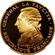 France 100 Francs La Fayette 1987 KM# 962b GÉNÉRAL LA FAYETTE RÉPUBLIQUE FRANÇAISE coin obverse France 100 Francs La Fayette 1987 KM# 962b GÉNÉRAL LA FAYETTE RÉPUBLIQUE FRANÇAISE coin obverse