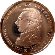 France 100 Francs La Fayette 1987 Proof KM# 962a GÉNÉRAL LA FAYETTE RÉPUBLIQUE FRANÇAISE coin obverse France 100 Francs La Fayette 1987 Proof KM# 962a GÉNÉRAL LA FAYETTE RÉPUBLIQUE FRANÇAISE coin obverse