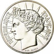 France 100 Francs Fraternity 1988 KM# 966 REPUBLIQUE FRANÇAISE D'AP. BARRE coin obverse France 100 Francs Fraternity 1988 KM# 966 REPUBLIQUE FRANÇAISE D'AP. BARRE coin obverse