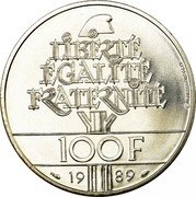 France 100 Francs Human Rights 1989 KM# 970 LIBERTÉ ÉGALITÉ FRATERNITÉ 100F 1989 DURAND-MEGRET coin reverse France 100 Francs Human Rights 1989 KM# 970 LIBERTÉ ÉGALITÉ FRATERNITÉ 100F 1989 DURAND-MEGRET coin reverse
