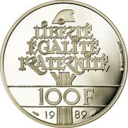 France 100 Francs Human Rights 1989 Proof KM# 970a LIBERTÉ ÉGALITÉ FRATERNITÉ 100F 1989 DURAND-MEGRET coin reverse France 100 Francs Human Rights 1989 Proof KM# 970a LIBERTÉ ÉGALITÉ FRATERNITÉ 100F 1989 DURAND-MEGRET coin reverse