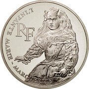 France 100 Francs Bicentennial of the louvre - Marie-Marguerite 1993 Proof KM# 1021 L’INFANTE MARIE-MARGUERITE RF coin obverse France 100 Francs Bicentennial of the louvre - Marie-Marguerite 1993 Proof KM# 1021 L’INFANTE MARIE-MARGUERITE RF coin obverse