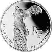 France 100 Francs La Victoire de Samothrace 1993 Proof KM# 1019 LA VICTOIRE DE SAMOTHRACE RF coin obverse France 100 Francs La Victoire de Samothrace 1993 Proof KM# 1019 LA VICTOIRE DE SAMOTHRACE RF coin obverse