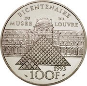 France 100 Francs Bicentennial of the louvre - Marie-Marguerite 1993 Proof KM# 1021 100F BICENTENAIRE DU MUSÉE DU LOUVRE 1993 coin reverse France 100 Francs Bicentennial of the louvre - Marie-Marguerite 1993 Proof KM# 1021 100F BICENTENAIRE DU MUSÉE DU LOUVRE 1993 coin reverse
