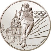 France 100 Francs Javelin 1994 Proof KM# 1048 483 1896-1996 J. JIMENEZ coin reverse France 100 Francs Javelin 1994 Proof KM# 1048 483 1896-1996 J. JIMENEZ coin reverse