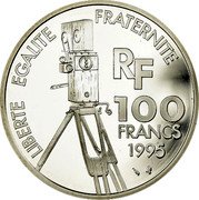 France 100 Francs Romy Schneider 1995 Proof KM# 1108 LIBERTE EGALITE FRATERNITE RF 100 FRANCS 1995 coin obverse France 100 Francs Romy Schneider 1995 Proof KM# 1108 LIBERTE EGALITE FRATERNITE RF 100 FRANCS 1995 coin obverse