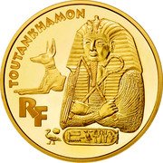 France 100 Francs Treasures of the Nile. King Tutankhamon 1998 Proof KM# 1209 TOUTANKHAMON RF coin obverse
