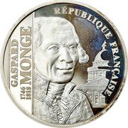 France 100 Francs 180th Anniversary of the Death of Gaspard Monge 1998 Proof KM# 1203 GASPARD MONGE 1746 1818 REPUBLIQUE FRANCAISE coin obverse
