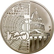 France 100 Francs 140th Anniversary of the Birth of Jean Jaures 1999 Proof KM# 1296 LIBERTE EGALITE FRATERNITE 100 FRANCS 1999 coin reverse