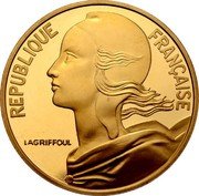 France 100 Francs Marianne by Lagriffoul 2000 Proof KM# 1977 REPUBLIQUE FRANÇAISE LAGRIFFOUL coin reverse France 100 Francs Marianne by Lagriffoul 2000 Proof KM# 1977 REPUBLIQUE FRANÇAISE LAGRIFFOUL coin reverse