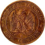 France 2 Centimes Napoleon III 1855 B (d) KM# 776.2 EMPIRE FRANÇAIS B DEUX CENTIMES coin reverse France 2 Centimes Napoleon III 1855 B (d) KM# 776.2 EMPIRE FRANÇAIS B DEUX CENTIMES coin reverse