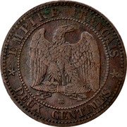 France 2 Centimes Napoleon III 1861 BB KM# 796.2 EMPIRE FRANÇAIS BB DEUX CENTIMES coin reverse France 2 Centimes Napoleon III 1861 BB KM# 796.2 EMPIRE FRANÇAIS BB DEUX CENTIMES coin reverse