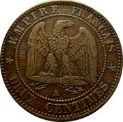 France 2 Centimes Napoleon III 1862 A KM# 796.4 EMPIRE FRANÇAIS A DEUX CENTIMES coin reverse France 2 Centimes Napoleon III 1862 A KM# 796.4 EMPIRE FRANÇAIS A DEUX CENTIMES coin reverse