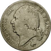 France 2 Francs Louis XVIII 1817 B KM# 710.2 LOUIS XVIII ROI DE FRANCE. MICHAUT F. coin obverse