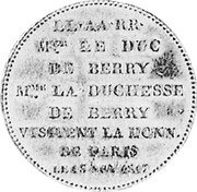 France 2 Francs Louis XVIII 1817 KM# M7 LL AA RR MGR LE DUC DE BERRY MME LA DUCHESSE DE BERRY VISITENT LA MONNAIE DE PARIS LE 18 NOV. 1817 coin reverse France 2 Francs Louis XVIII 1817 KM# M7 LL AA RR MGR LE DUC DE BERRY MME LA DUCHESSE DE BERRY VISITENT LA MONNAIE DE PARIS LE 18 NOV. 1817 coin reverse