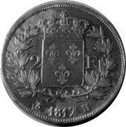France 2 Francs Louis XVIII 1817 H KM# 710.4 2 F 1817 H coin reverse