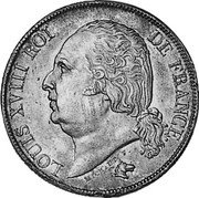 France 2 Francs Louis XVIII 1817 K KM# 710.6 LOUIS XVIII ROI DE FRANCE. MICHAUT F. coin obverse