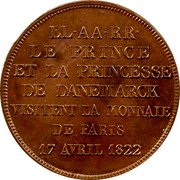 France 2 Francs Prince and Princess of Denmark Visit to Paris Mint 1822 KM# M8 LL. AA. RR LE PRINCE ET LA PRINCESSE DE DANEMARCK VISITENT LA MONNAIE DE PARIS 17 AVRIL 1822 coin reverse France 2 Francs Prince and Princess of Denmark Visit to Paris Mint 1822 KM# M8 LL. AA. RR LE PRINCE ET LA PRINCESSE DE DANEMARCK VISITENT LA MONNAIE DE PARIS 17 AVRIL 1822 coin reverse