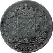 France 2 Francs Louis XVIII 1823 I KM# 710.5 2 F 1823 I coin reverse