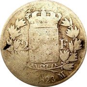 France 2 Francs Louis XVIII 1823 M KM# 710.8 2 F 1823 M coin reverse