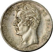 France 2 Francs Charles X 1825 K KM# 725.7 CHARLES X ROI DE FRANCE. MICHAUT. coin obverse