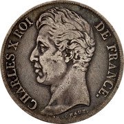 France 2 Francs Charles X 1826 D KM# 725.4 CHARLES X ROI DE FRANCE. MICHAUT F. coin obverse